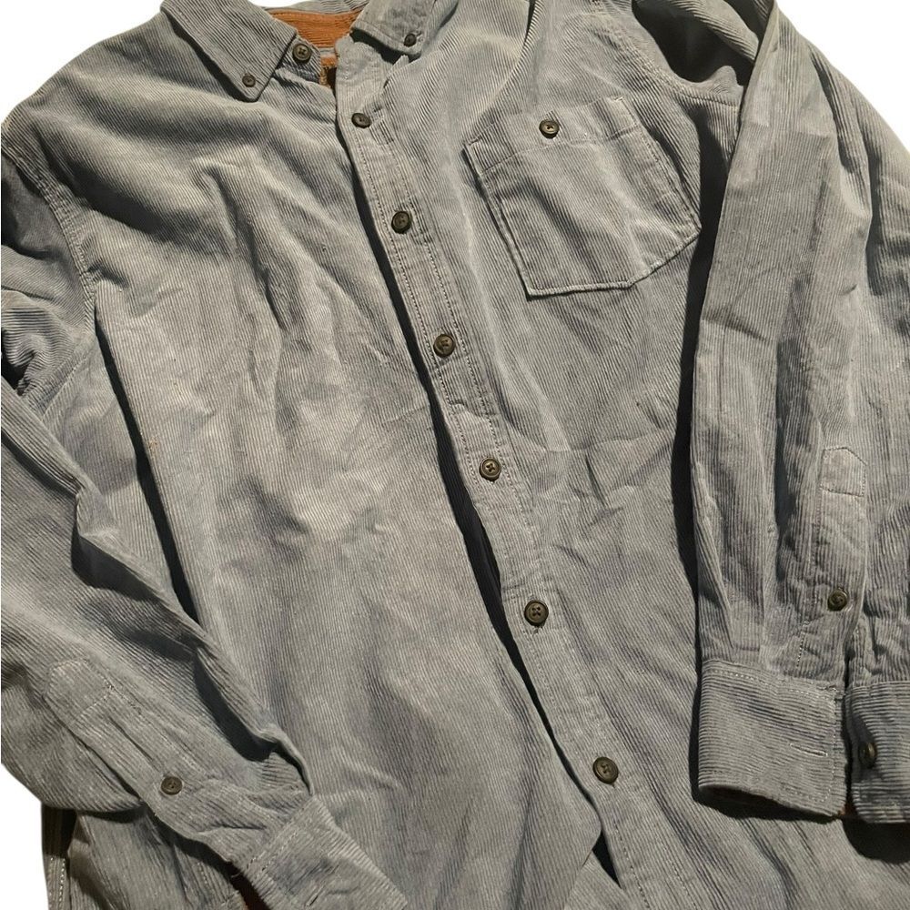 North River men’s corded blue Corduroy Button-Up Shirt size medium